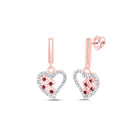 10K Rose Gold Heart Ruby Earrings - Splendid Jewellery