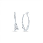 14K White Gold Diamond Earrings 2 Cttw - Splendid Jewellery