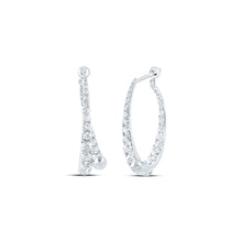 Load image into Gallery viewer, 14K White Gold Diamond Earrings 2 Cttw - Splendid Jewellery