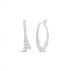 14K White Gold Diamond Earrings 2 Cttw - Splendid Jewellery