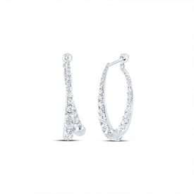 14K White Gold Diamond Earrings 2 Cttw - Splendid Jewellery