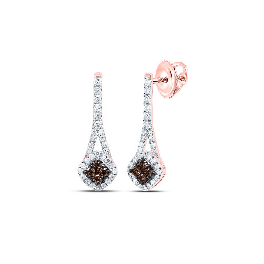 10K Rose Gold Diamond Earrings for Everyday Wear Gift Edition - Splendid Jewellery