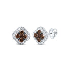 10K White Gold Elegant Stud Earrings with Diamond Gift Edition - Splendid Jewellery
