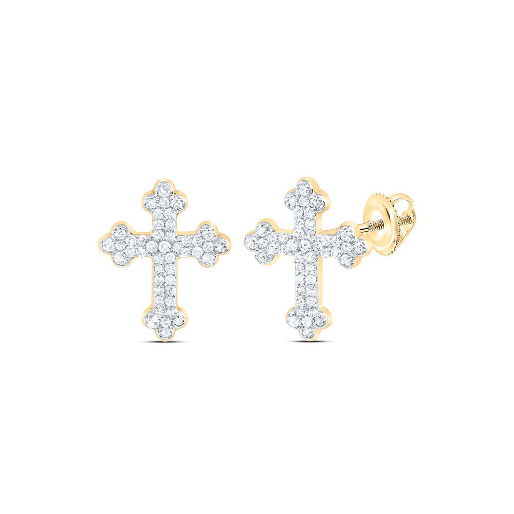 Diamond Earrings in 10K Yellow Gold with Fine Detail - Splendid Jewellery