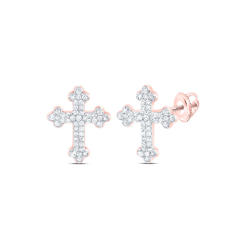 10K Rose Gold Modern Diamond Earrings with Elegant Styling - Splendid Jewellery