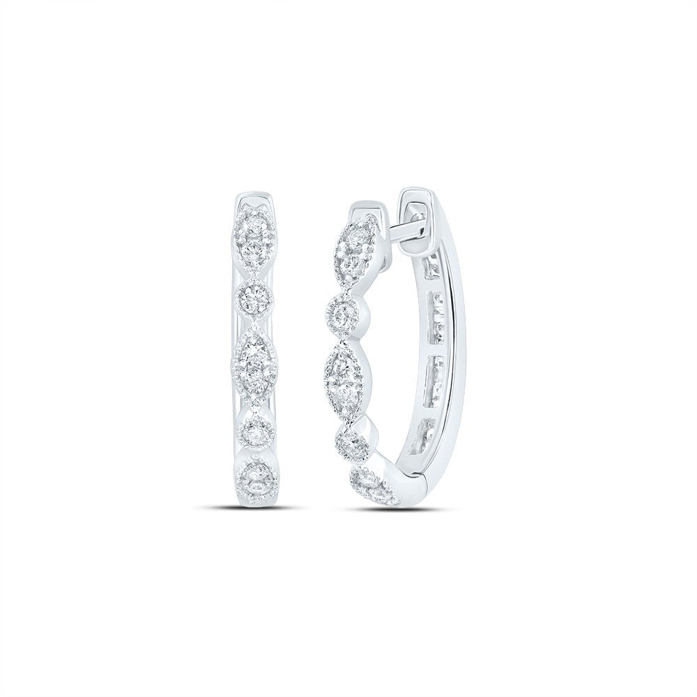 Diamond Earrings in 10K White Gold with Elegant Styling - Splendid Jewellery