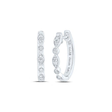 Load image into Gallery viewer, Diamond Earrings in 10K White Gold with Elegant Styling - Splendid Jewellery