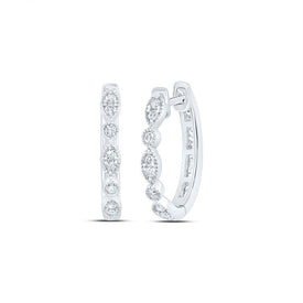 Diamond Earrings in 10K White Gold with Elegant Styling - Splendid Jewellery