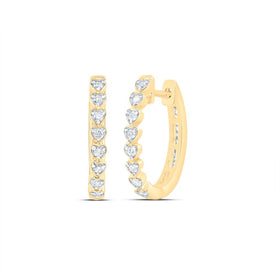 10K Yellow Gold Modern Diamond Earrings with Fine Detail - Splendid Jewellery