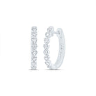 10K White Gold Heart Diamond Hoop Earrings - Splendid Jewellery