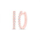 10K Rose Gold Heart Diamond Hoop Earrings - Splendid Jewellery