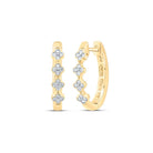 10K Yellow Gold Diamond Hoop Earrings 3/8 Cttw - Splendid Jewellery