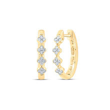 Load image into Gallery viewer, 10K Yellow Gold Diamond Hoop Earrings 3/8 Cttw - Splendid Jewellery