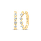 10K Yellow Gold Diamond Hoop Earrings 3/8 Cttw - Splendid Jewellery