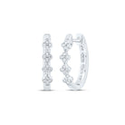 10K White Gold Diamond Hoop Earrings - Splendid Jewellery