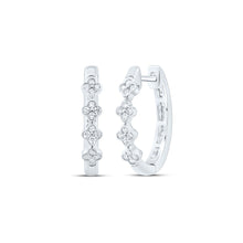 Load image into Gallery viewer, 10K White Gold Diamond Hoop Earrings - Splendid Jewellery