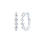 10K White Gold Diamond Hoop Earrings - Splendid Jewellery
