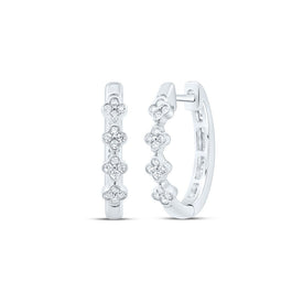 10K White Gold Diamond Hoop Earrings - Splendid Jewellery