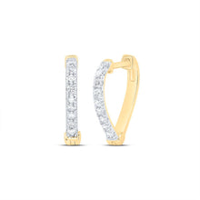 Load image into Gallery viewer, 10K Yellow Gold Diamond Hoop Earrings 1/4 Cttw - Splendid Jewellery