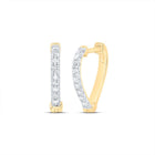 10K Yellow Gold Diamond Hoop Earrings 1/4 Cttw - Splendid Jewellery