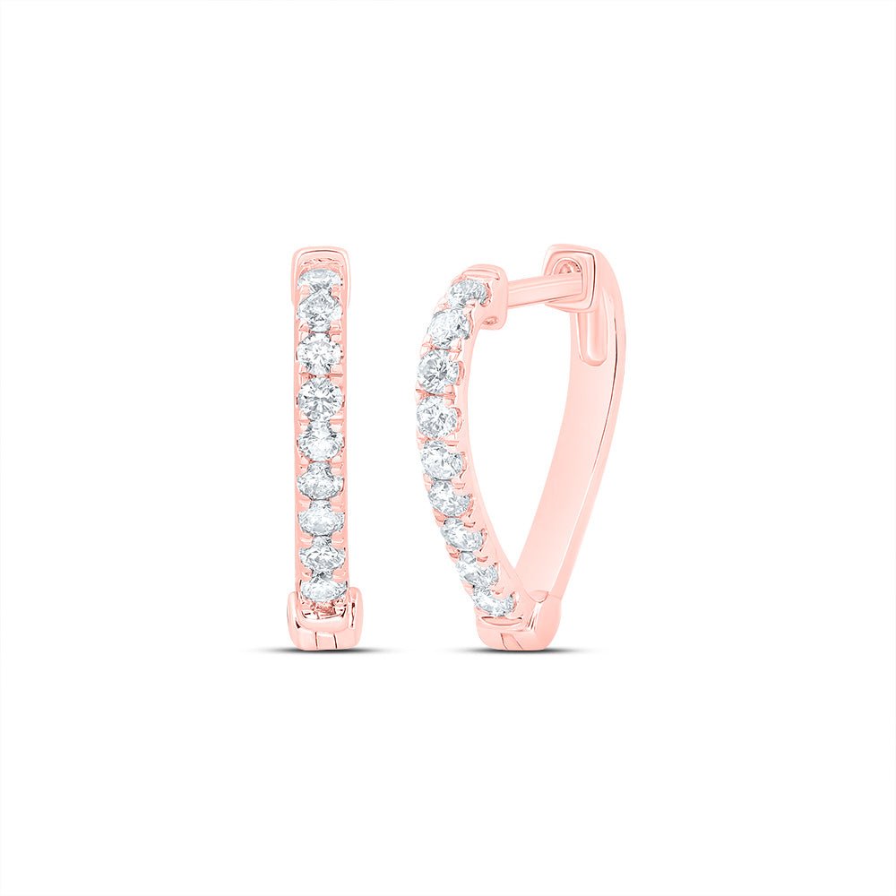 Diamond Hoop Earrings in 10K Rose Gold - Splendid Jewellery