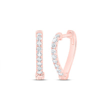 Load image into Gallery viewer, Diamond Hoop Earrings in 10K Rose Gold - Splendid Jewellery
