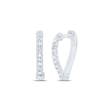 Load image into Gallery viewer, Diamond Hoop Earrings in 10K White Gold - Splendid Jewellery
