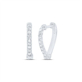 Diamond Hoop Earrings in 10K White Gold - Splendid Jewellery