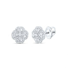 Diamond Stud Earrings in 10K White Gold with Elegant Styling - Splendid Jewellery