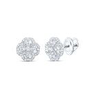 Diamond Stud Earrings in 10K White Gold with Elegant Styling - Splendid Jewellery