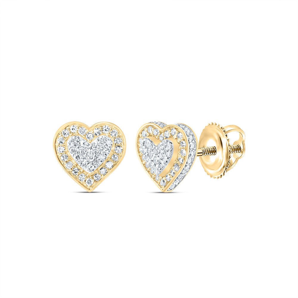Heart Diamond Stud Earrings 1/3 Cttw - Splendid Jewellery