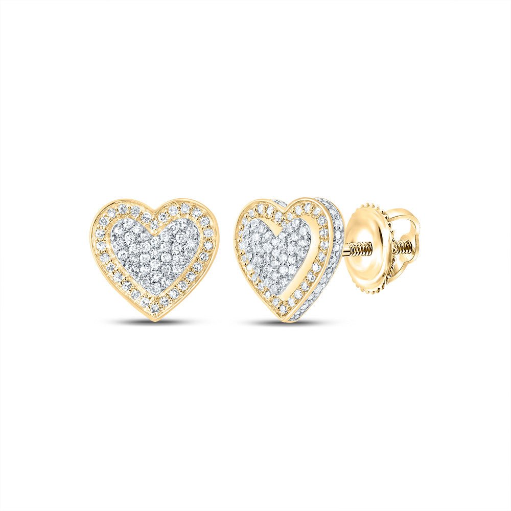 Diamond Stud Earrings in 10K Yellow Gold with Fine Detail - Splendid Jewellery