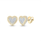 Diamond Stud Earrings in 10K Yellow Gold with Fine Detail - Splendid Jewellery