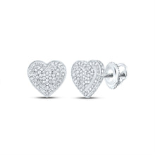 Load image into Gallery viewer, Heart Diamond Stud Earrings 1/2 Cttw - Splendid Jewellery