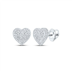Heart Diamond Stud Earrings 1/2 Cttw - Splendid Jewellery