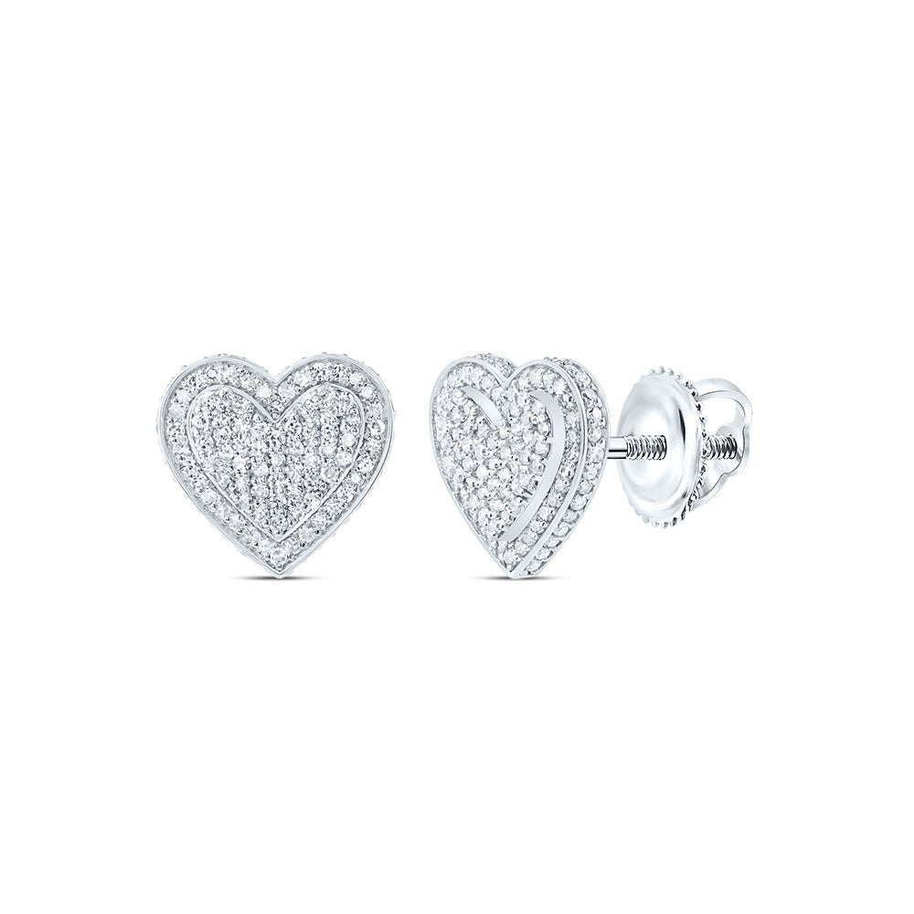 10K White Gold Modern Diamond Earrings for Everyday Wear - Splendid Jewellery