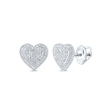 Load image into Gallery viewer, 10K White Gold Modern Diamond Earrings for Everyday Wear - Splendid Jewellery