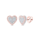 Heart Diamond Earrings in 10K Rose Gold - Splendid Jewellery
