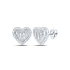 10K White Gold Elegant Stud Earrings with Diamond with Elegant Styling - Splendid Jewellery