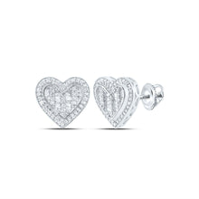 Load image into Gallery viewer, 10K White Gold Elegant Stud Earrings with Diamond with Elegant Styling - Splendid Jewellery