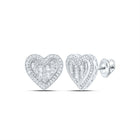 10K White Gold Elegant Stud Earrings with Diamond with Elegant Styling - Splendid Jewellery
