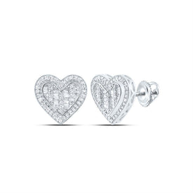 10K White Gold Elegant Stud Earrings with Diamond with Elegant Styling - Splendid Jewellery