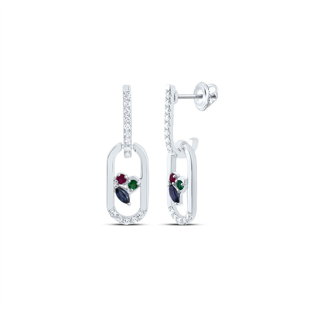 Ruby Earrings in 14K White Gold - Splendid Jewellery