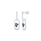 Ruby Earrings in 14K White Gold - Splendid Jewellery