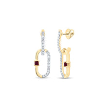 Load image into Gallery viewer, 14K Yellow Gold Ruby Earrings for Everyday Wear - Splendid Jewellery
