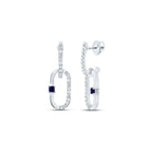 14K White Gold Luxury Blue Sapphire Earrings - Splendid Jewellery