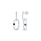 14K White Gold Luxury Blue Sapphire Earrings - Splendid Jewellery