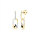 Emerald Earrings in 14K Yellow Gold - Splendid Jewellery