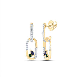 Emerald Earrings in 14K Yellow Gold - Splendid Jewellery