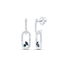 Load image into Gallery viewer, Emerald Blue Sapphire Earrings 1/6 Cttw - Splendid Jewellery
